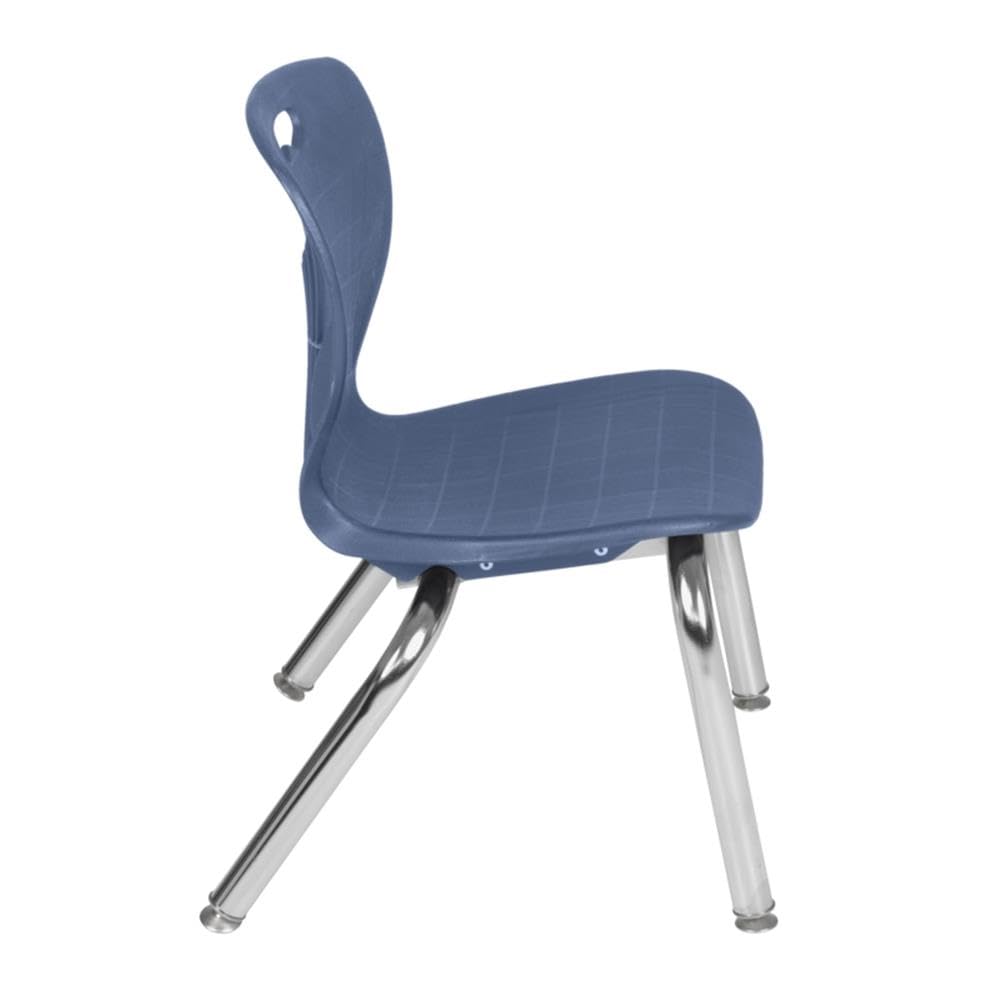 30" Square Mobile Table with 4 Blue Stackable Chairs P409101