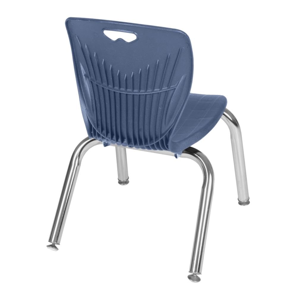 30" Square Mobile Table with 4 Blue Stackable Chairs P409101