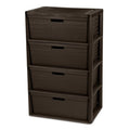 4 Drawer Plastic Storage Tower with Removable Bins Brown R784