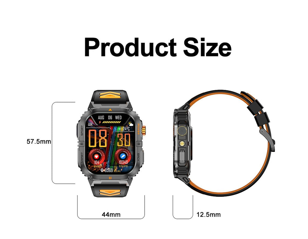 Military Smart Watch with Bluetooth Calling, Heart Rate Monitor, Sleep Tracking, Camouflage Green F884395
