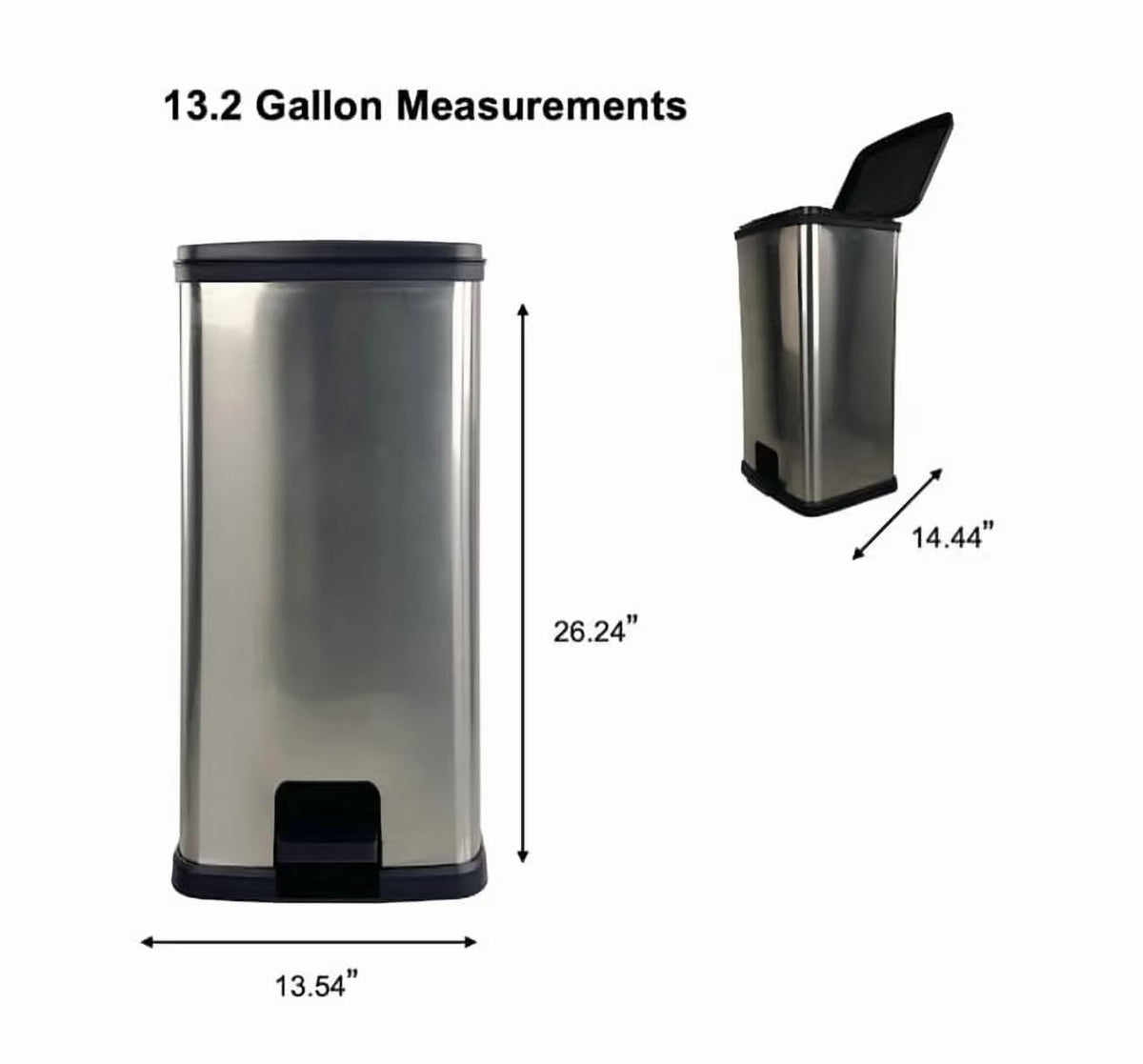13 Gal Stainless Silver Step Trash Can N69898