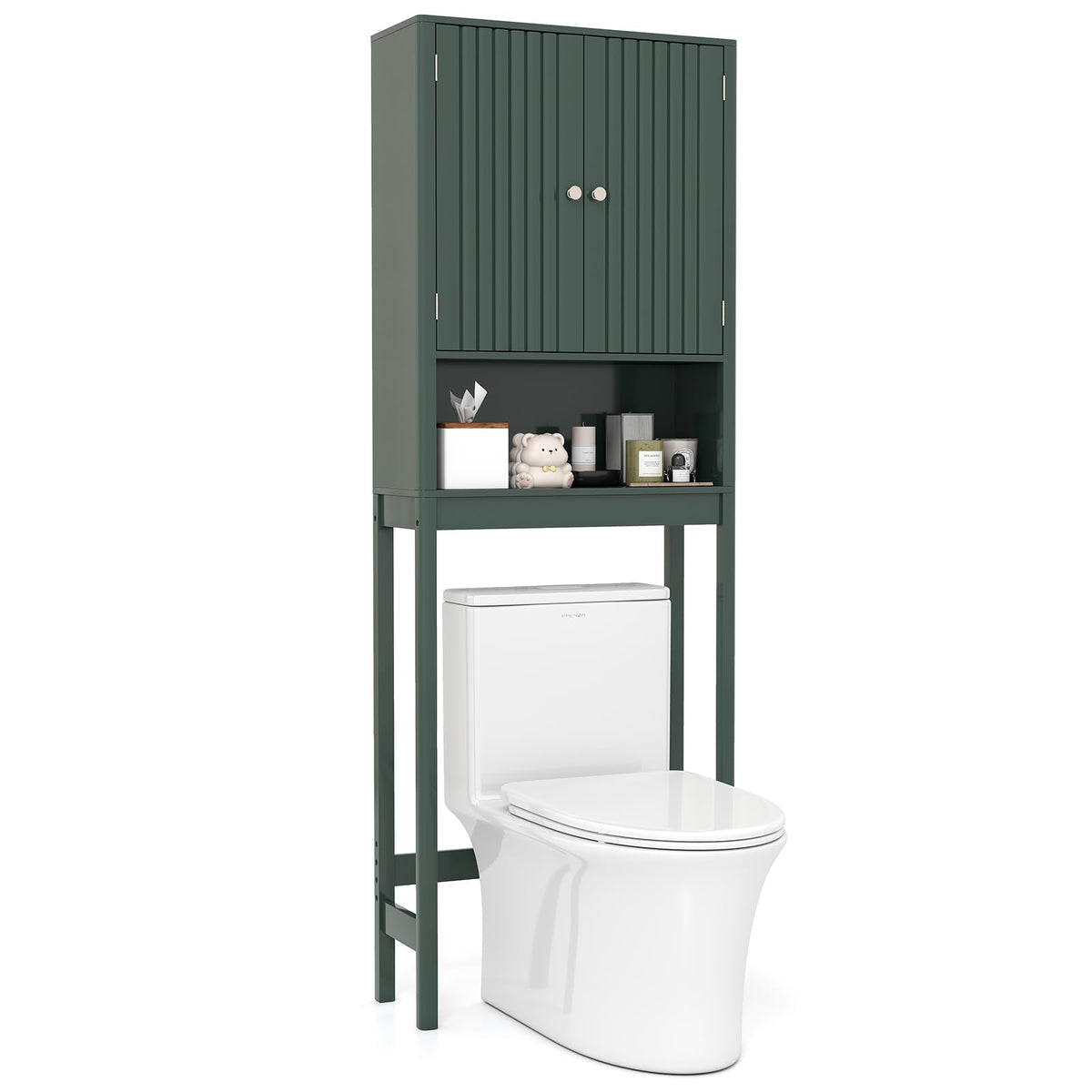 Over The Toilet Storage Cabinet with Fluted Doors G415