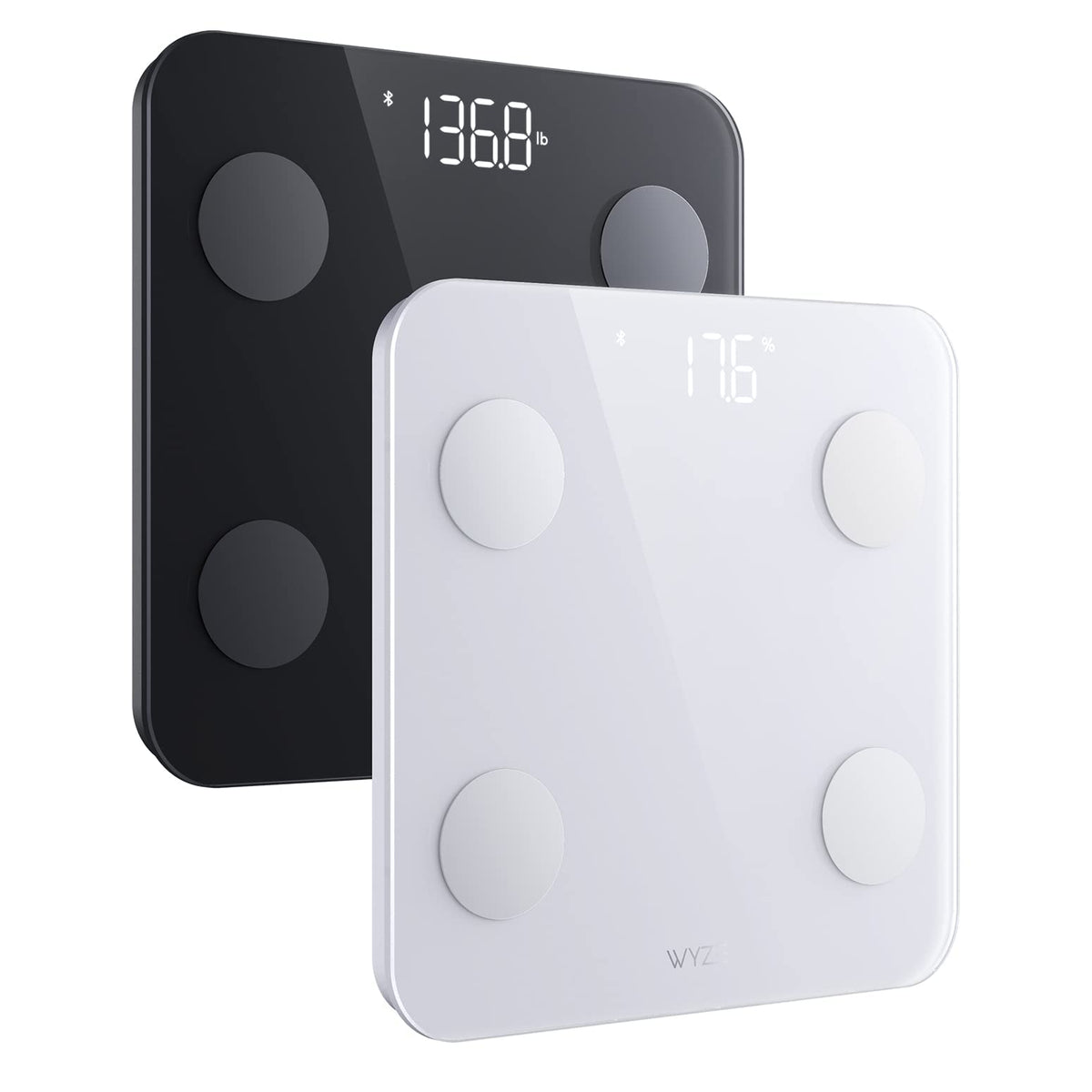 Digital Bathroom Scale 400 lb Black White F778