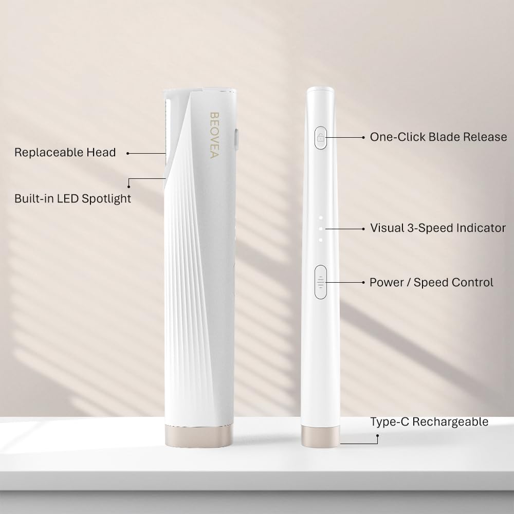 Rechargeable Dermaplaning Tool with LED Light W376978