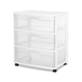 Wide 3 Drawer Plastic Storage Cart with Wheels H6182