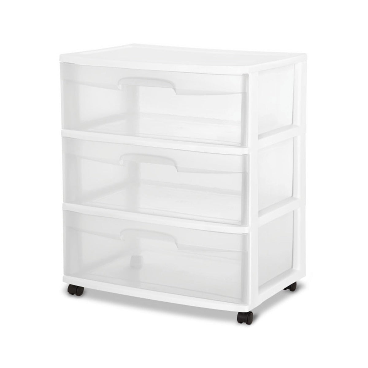 Wide 3 Drawer Plastic Storage Cart with Wheels H6182