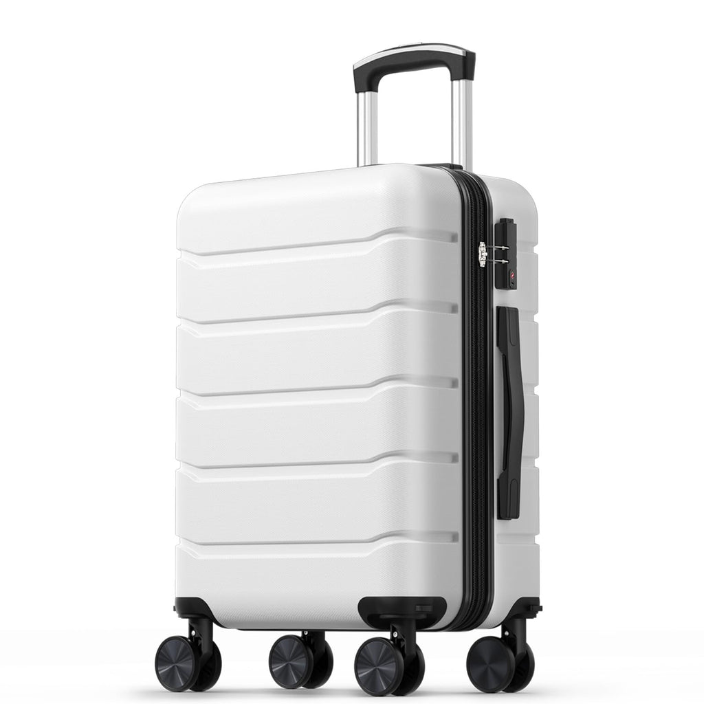 20 Inch White Hard Shell Carry on Luggage K772