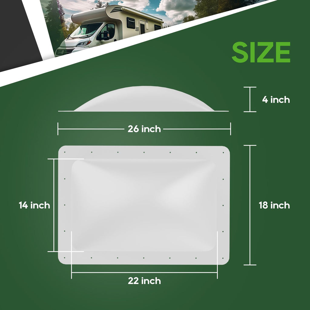 White 18" x 26" RV Skylight Replacement W33844