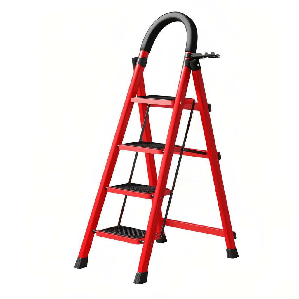 4 Step Folding Ladder with Handrails, Heavy Duty 800 lbs Step Stool T18768