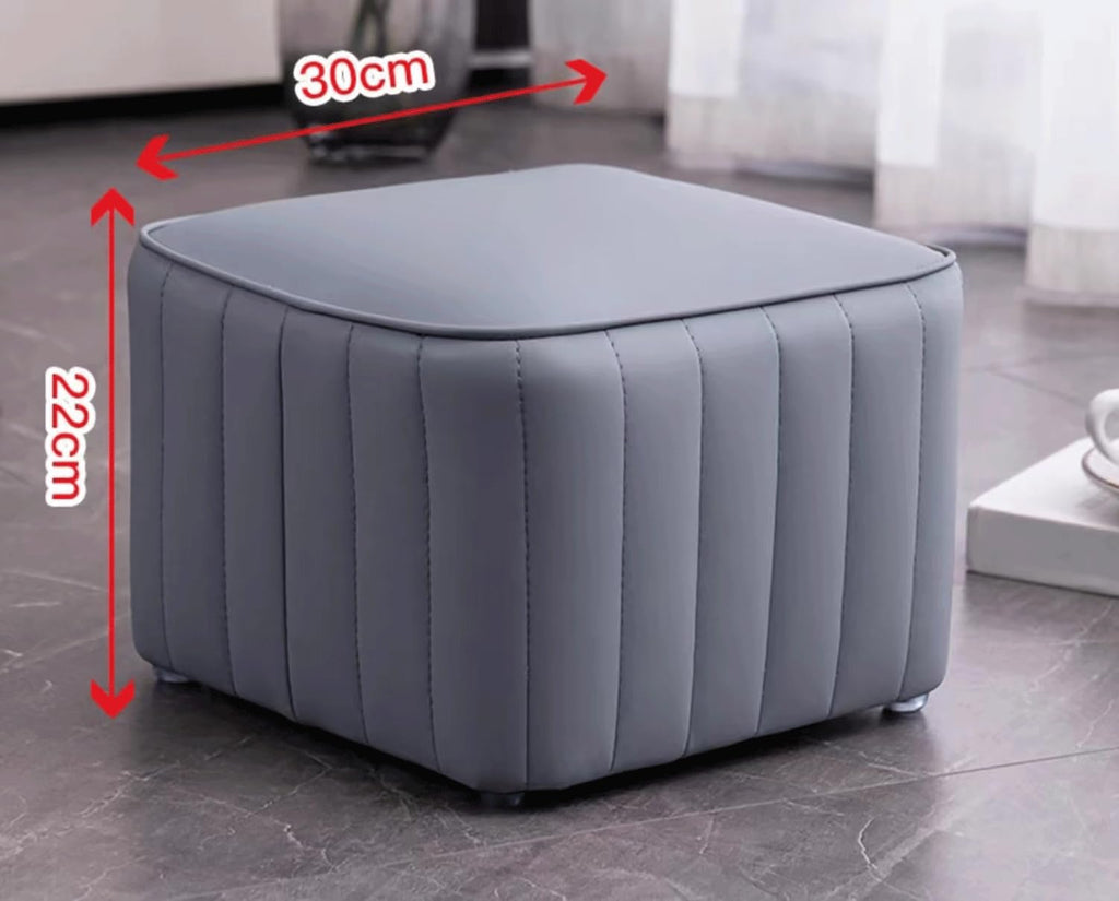 Leather Upholstered Square Footstool Q51127