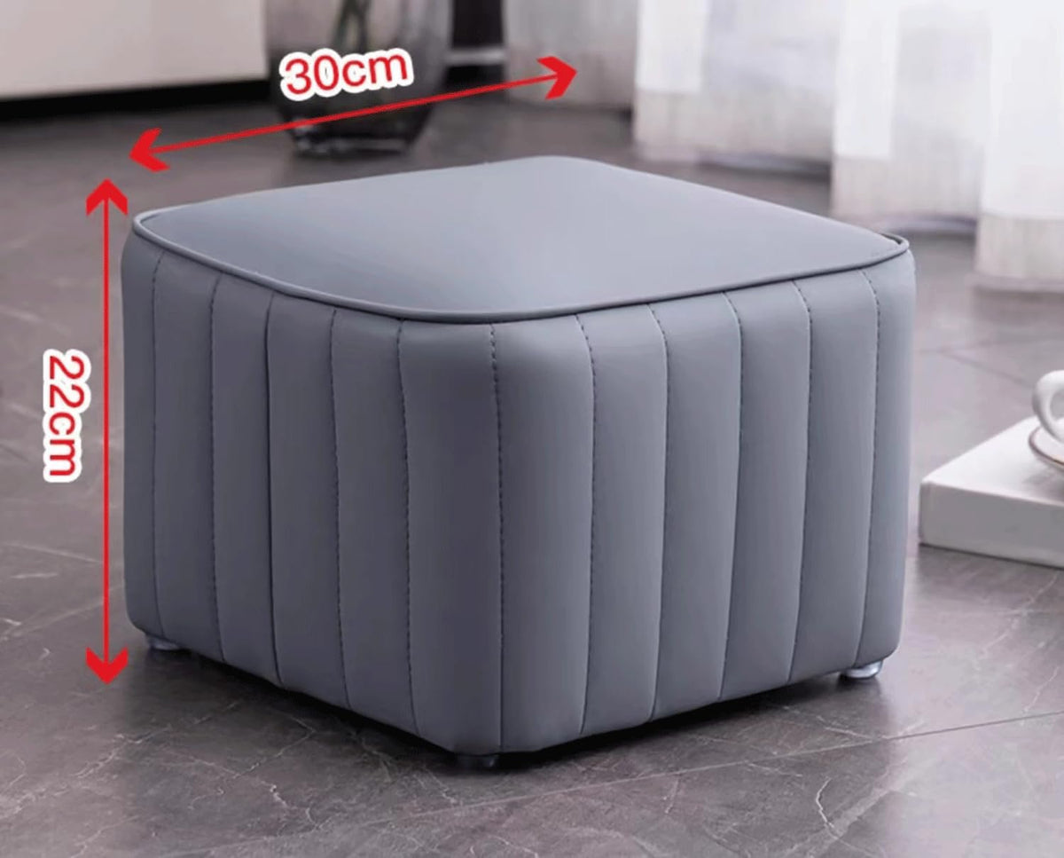 Leather Upholstered Square Footstool Q51127
