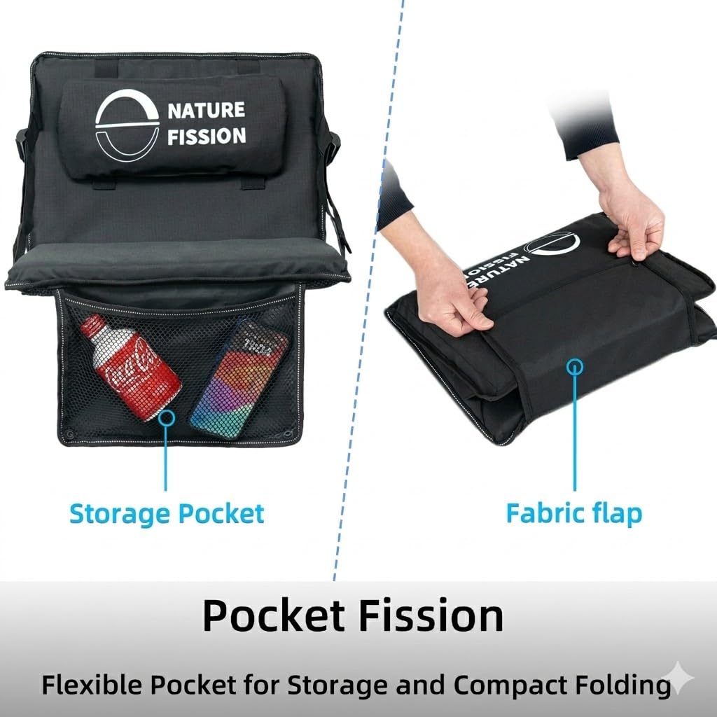 Foldable Portable Stadium Seat with Back and Lumbar Support V836209