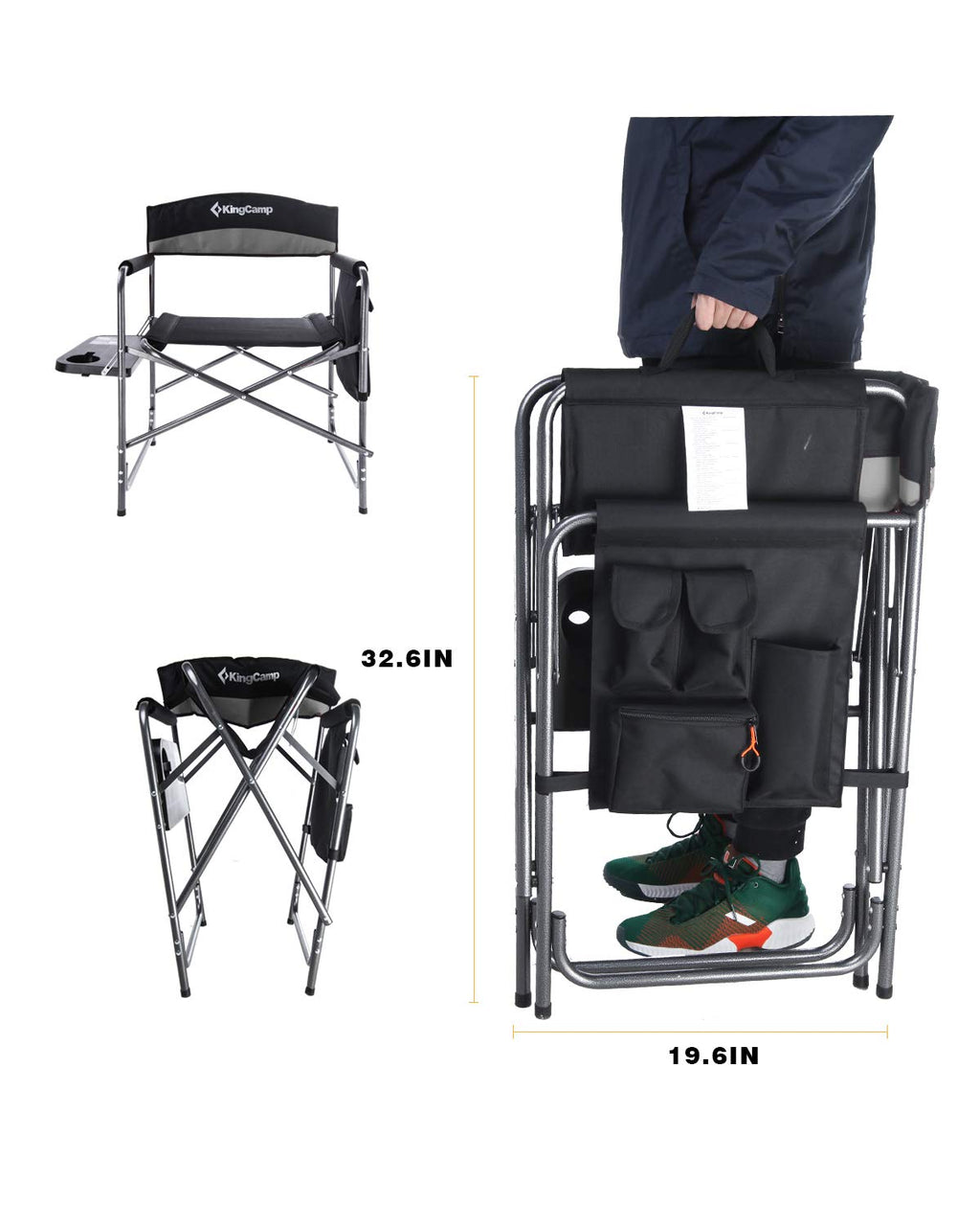 Heavy Duty Padded Folding Camping Chair with Side Table B851