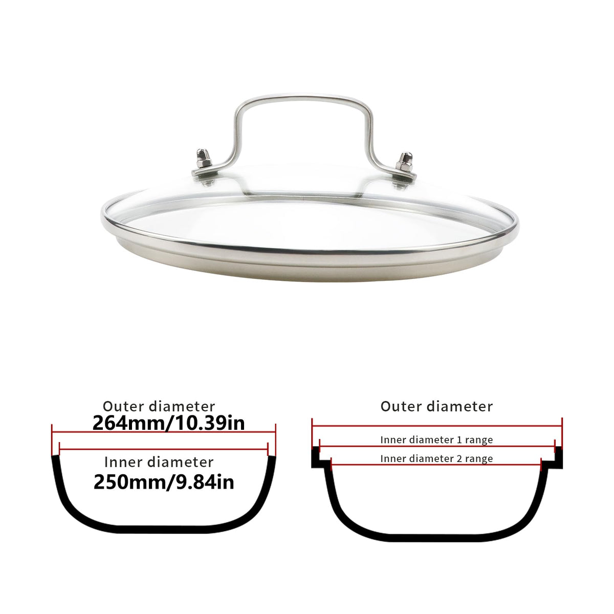 10" Tempered Glass Lid Q7053