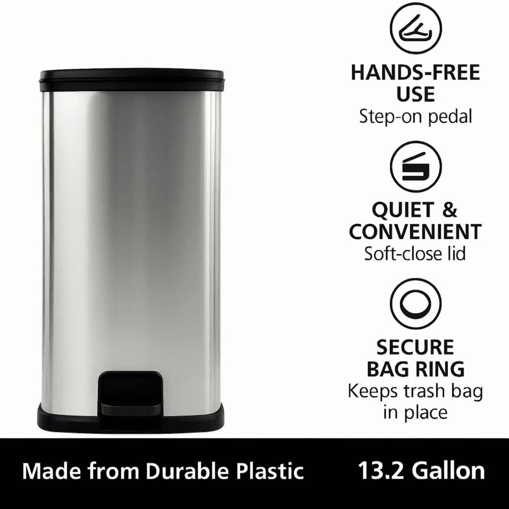 13 Gal Stainless Silver Step Trash Can N69898