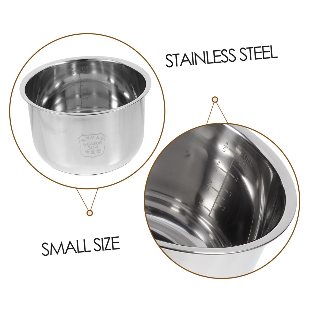 3L Stainless Steel Inner Cooking Pot E3899