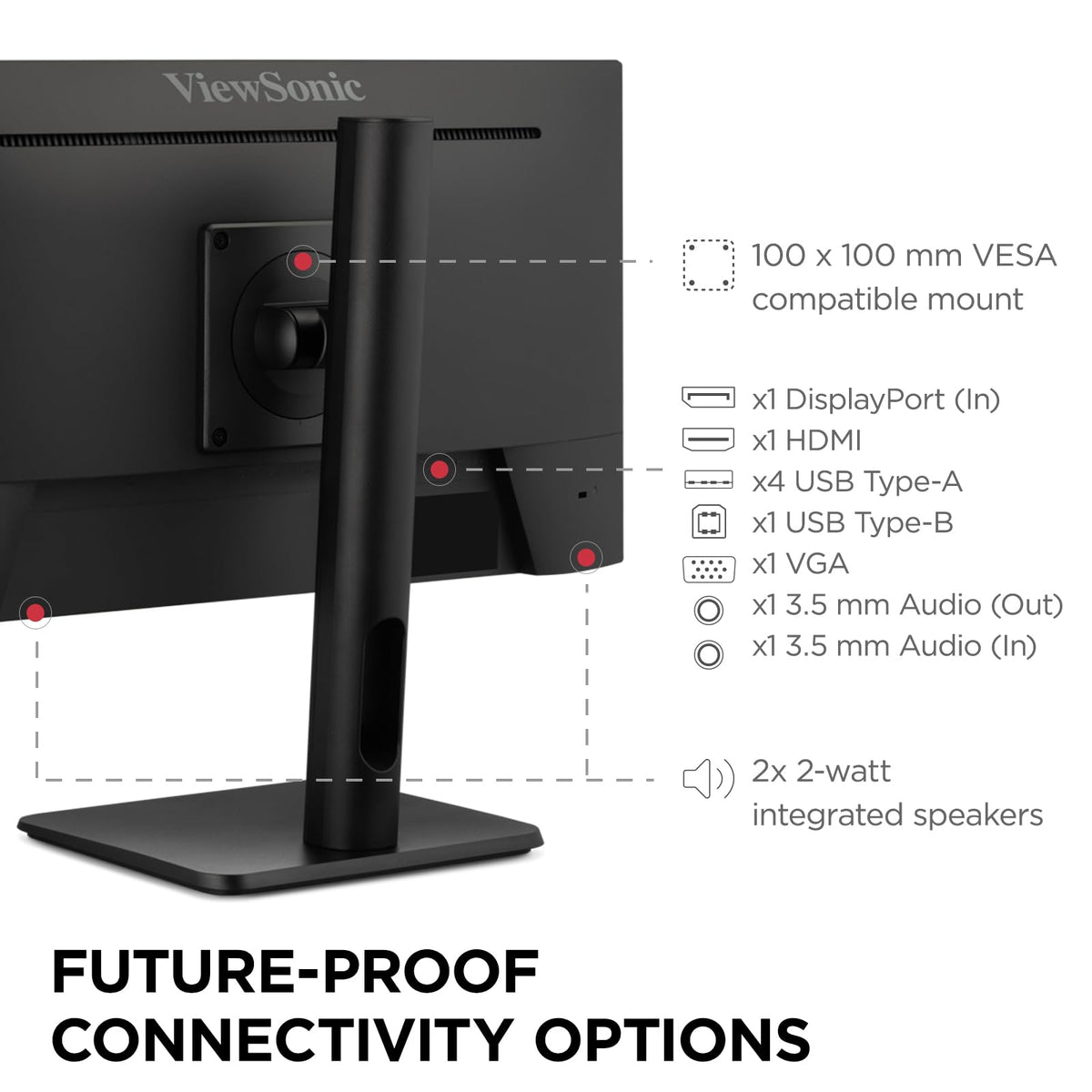22 Inch 1080p VA Monitor with HDMI DisplayPort VGA USB P89394