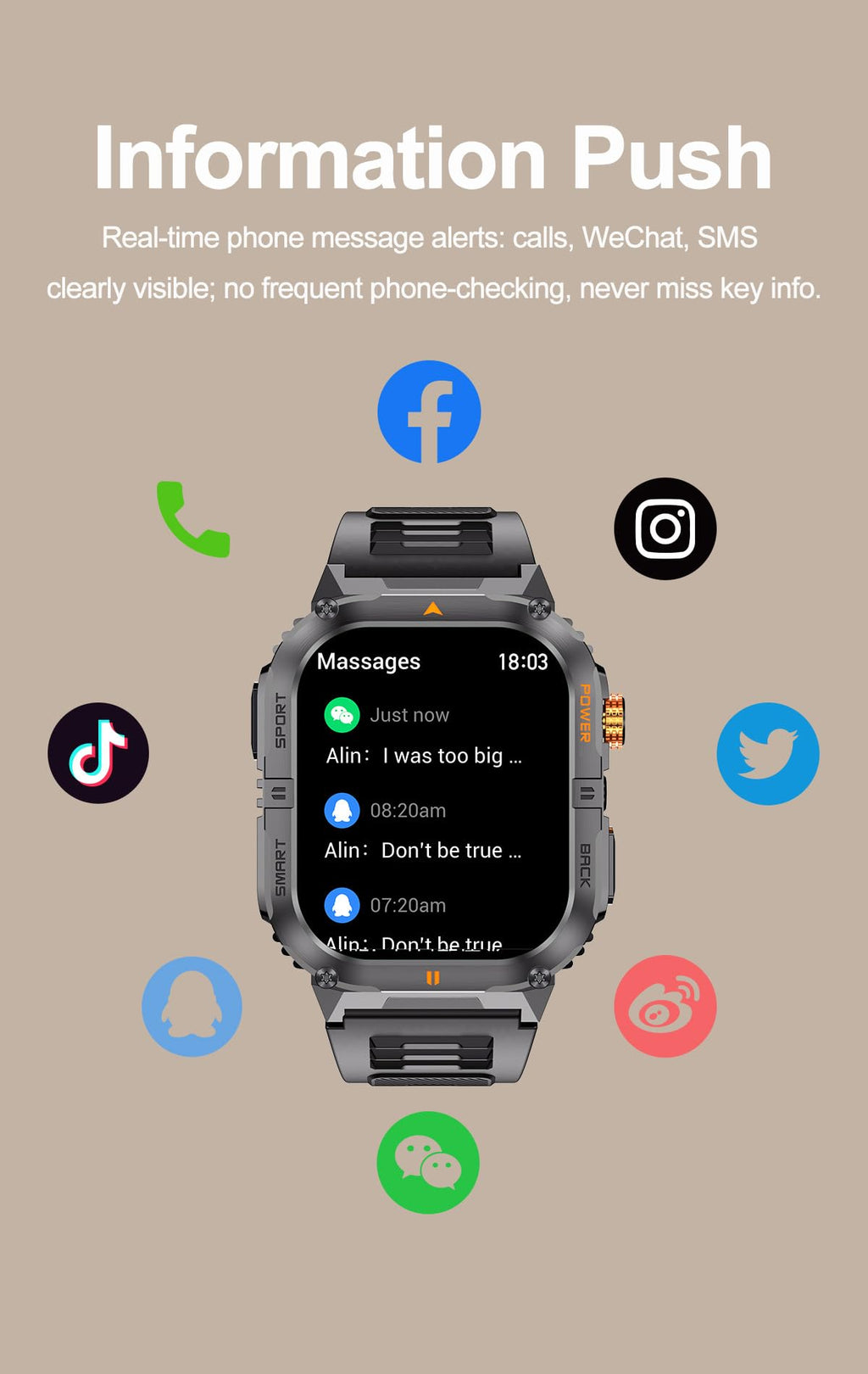 Military Smart Watch with Bluetooth Calling, Heart Rate Monitor, Sleep Tracking, Camouflage Green F884395