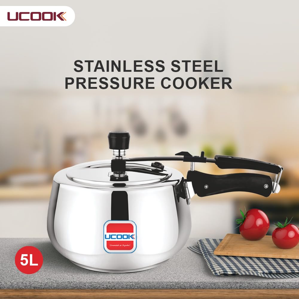 Stainless Steel Induction Pressure Cooker, 3 Litre, Silver U38896