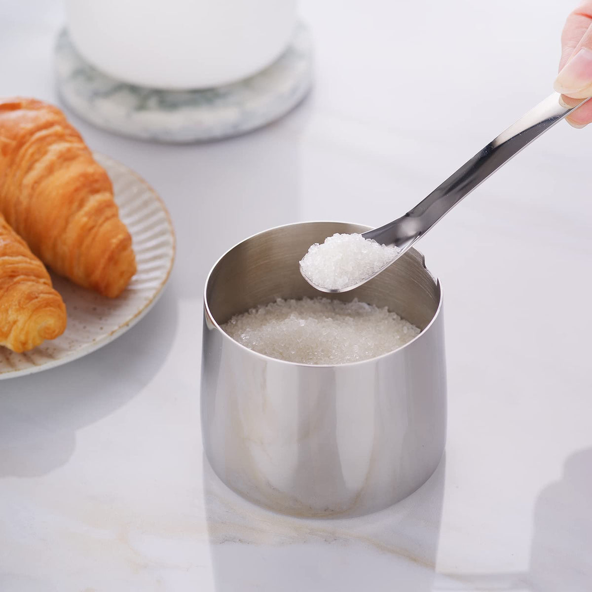 12 oz Stainless Steel French Press and Creamer Sugar Bowl Set T225508
