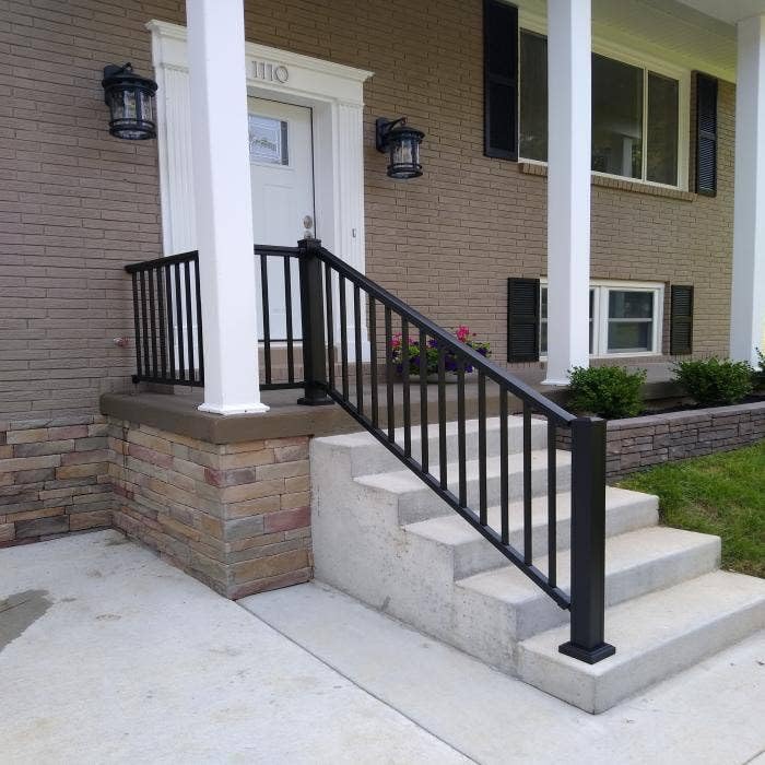 Aluminum Railing Kit for Deck Stairs Textured Black 36 x 72 Inch F136