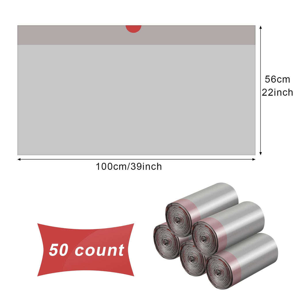 50 Count Jumbo Cat Litter Box Liners 39 x 22 Inch Gray Red L597278