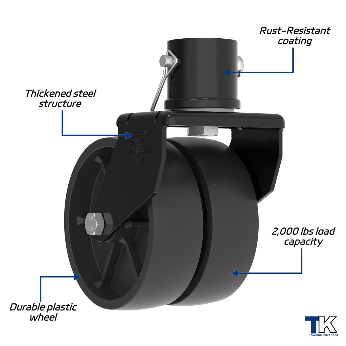 Dual 6" Trailer Jack Swivel Caster Wheel H81953
