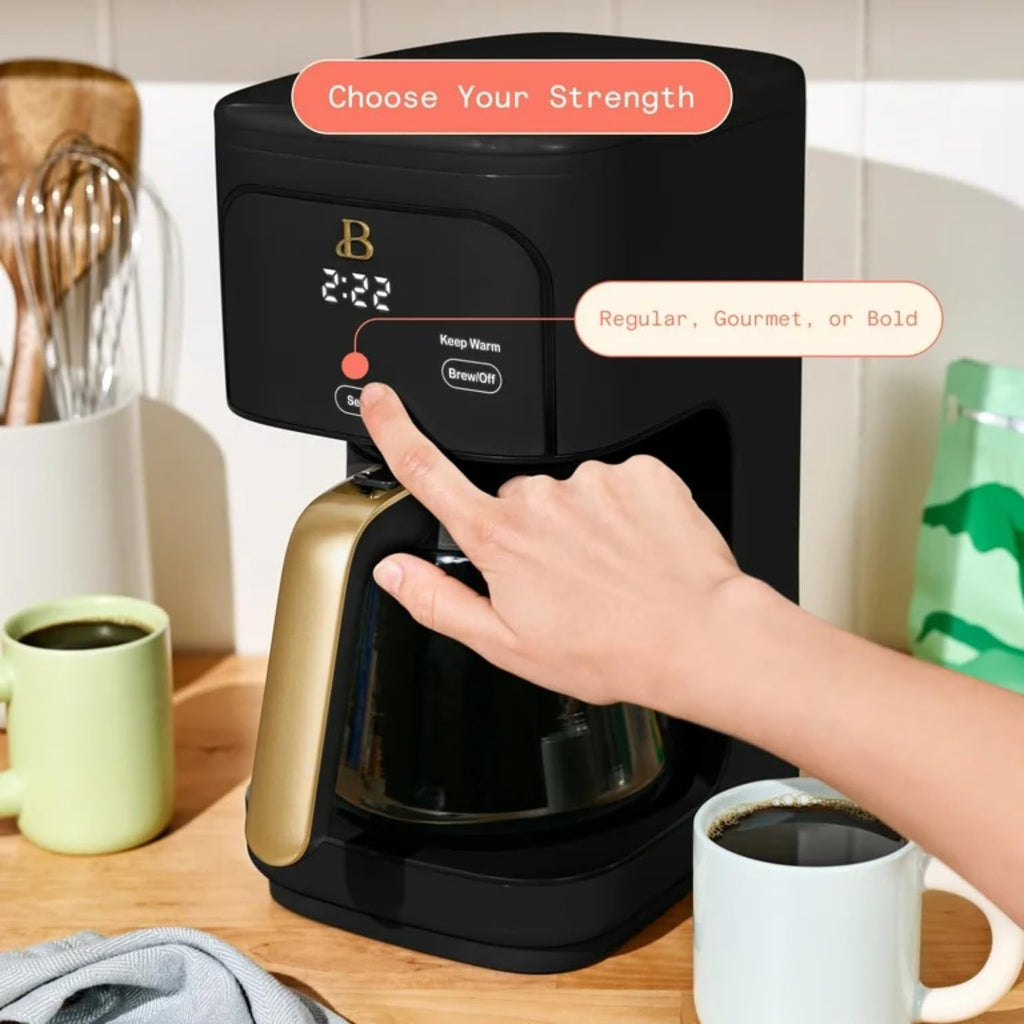 Programmable 12-Cup Drip Coffee Machine with Glass Carafe J195284