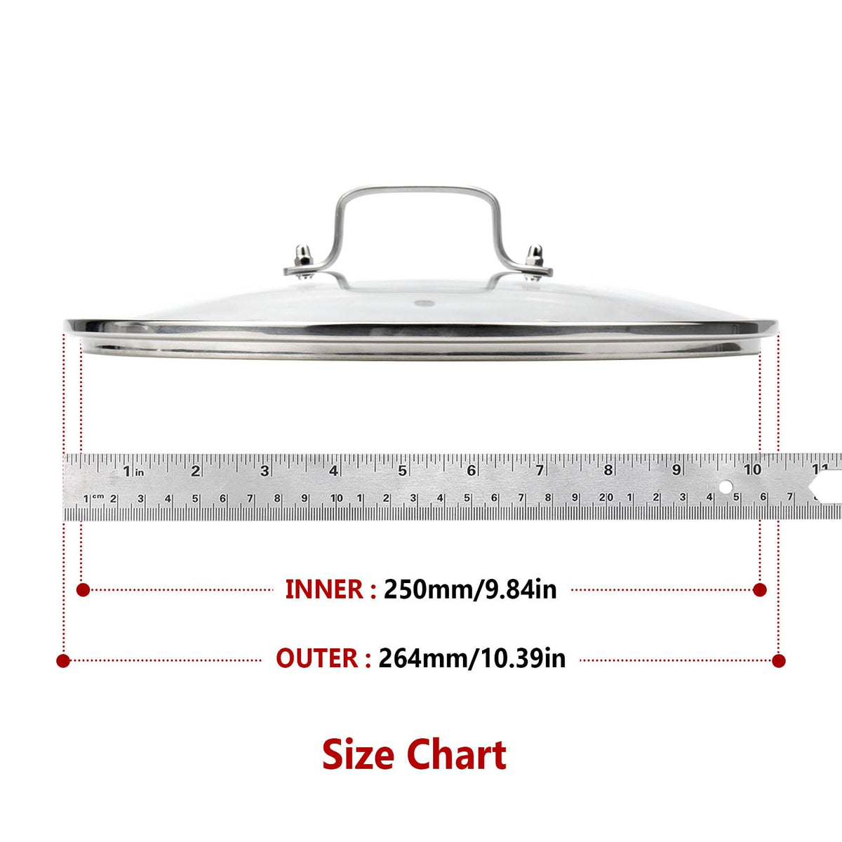10" Tempered Glass Lid Q7053