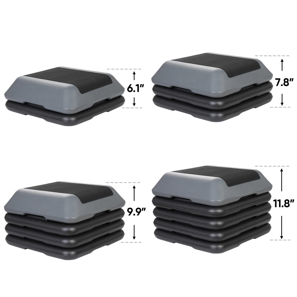 Height Adjustable Step Aerobic Platform with 4 Risers P414778