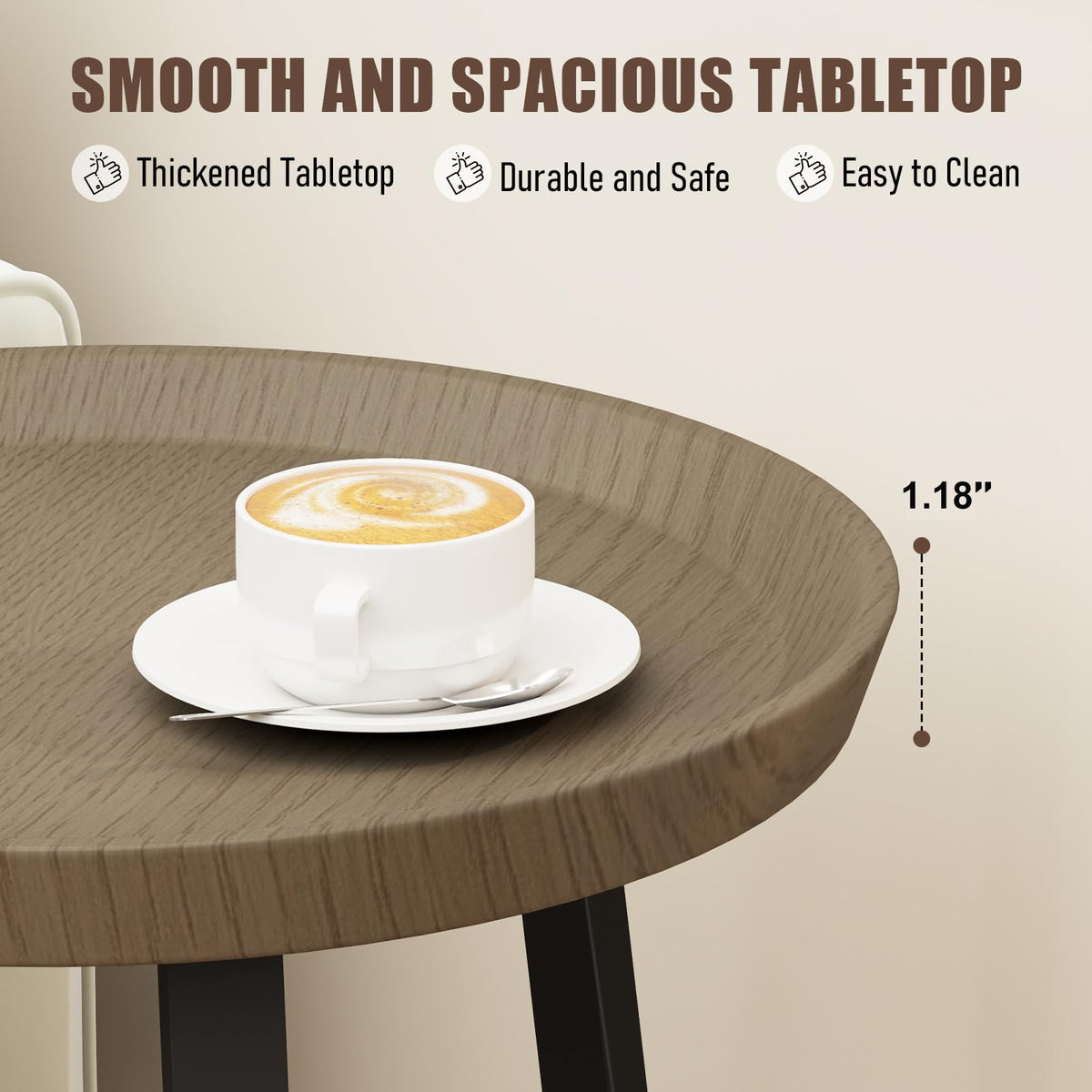 Round 2 Tier End Table with Storage Shelf A88003
