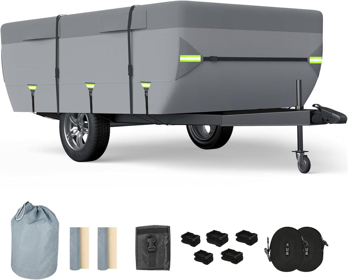 12'-14' 7 Layers Waterproof Breathable Pop Up Folding Camper Cover Y55955