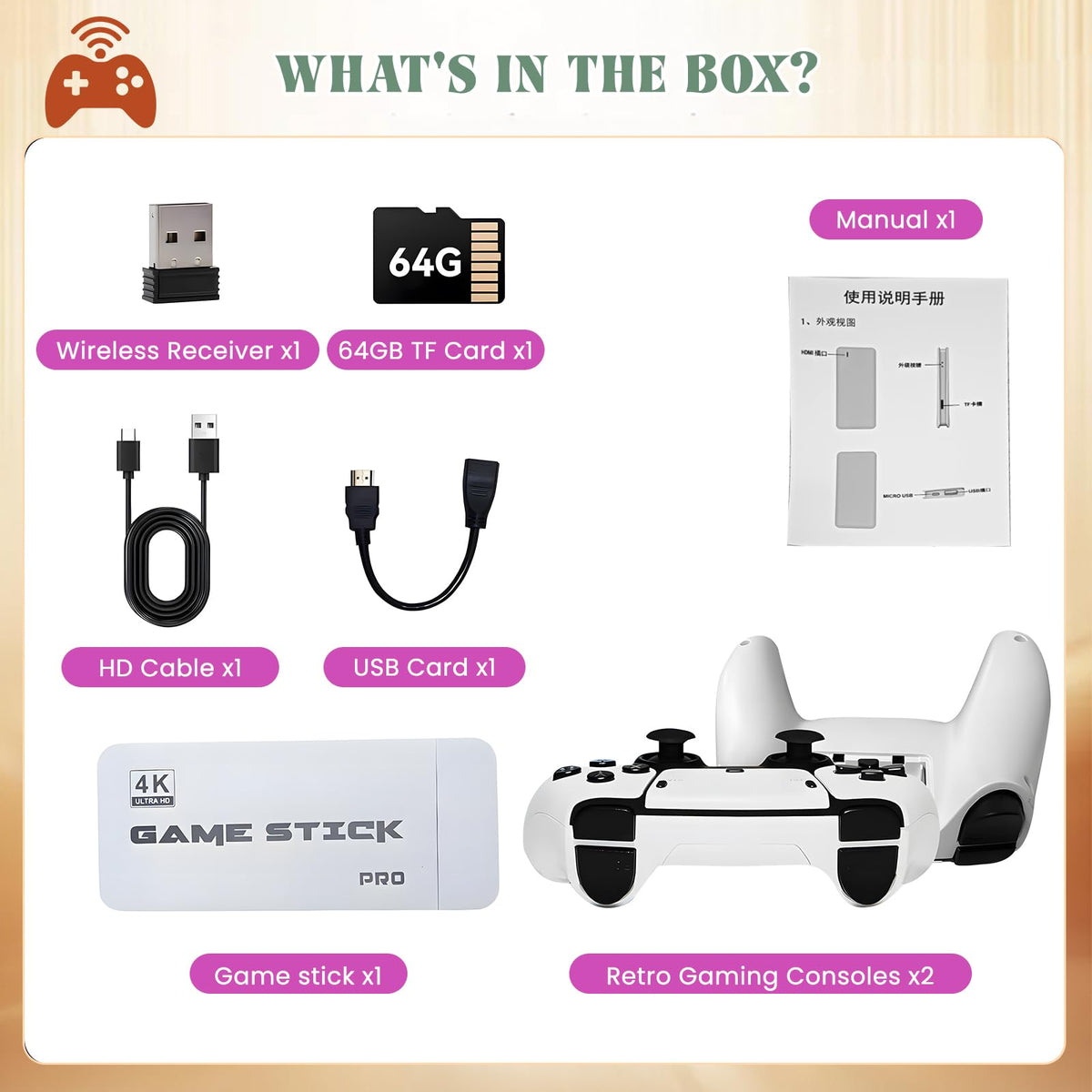 4K HDMI Retro Gaming Console C968