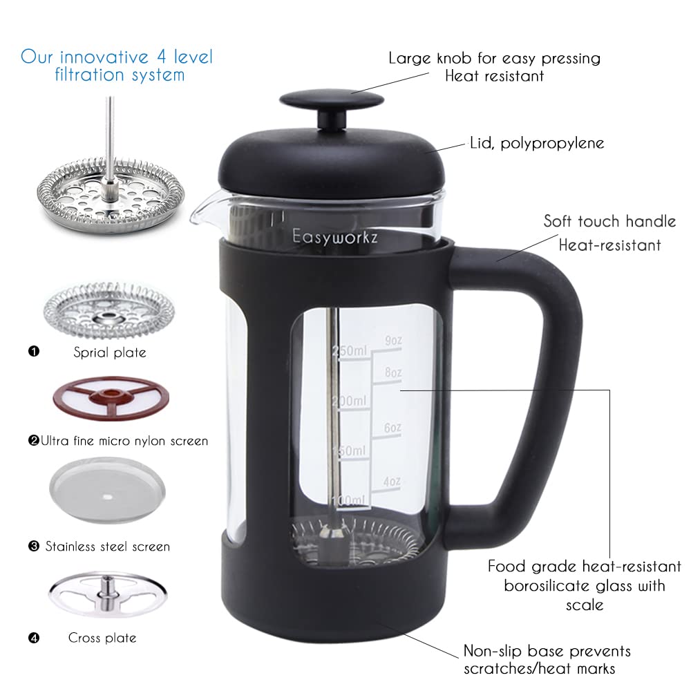 12 oz Stainless Steel French Press and Creamer Sugar Bowl Set T225508