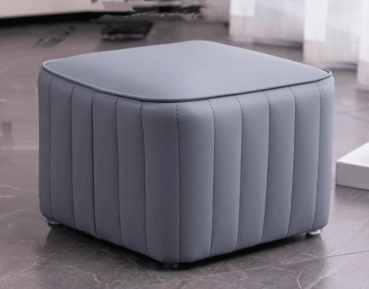 Leather Upholstered Square Footstool Q51127