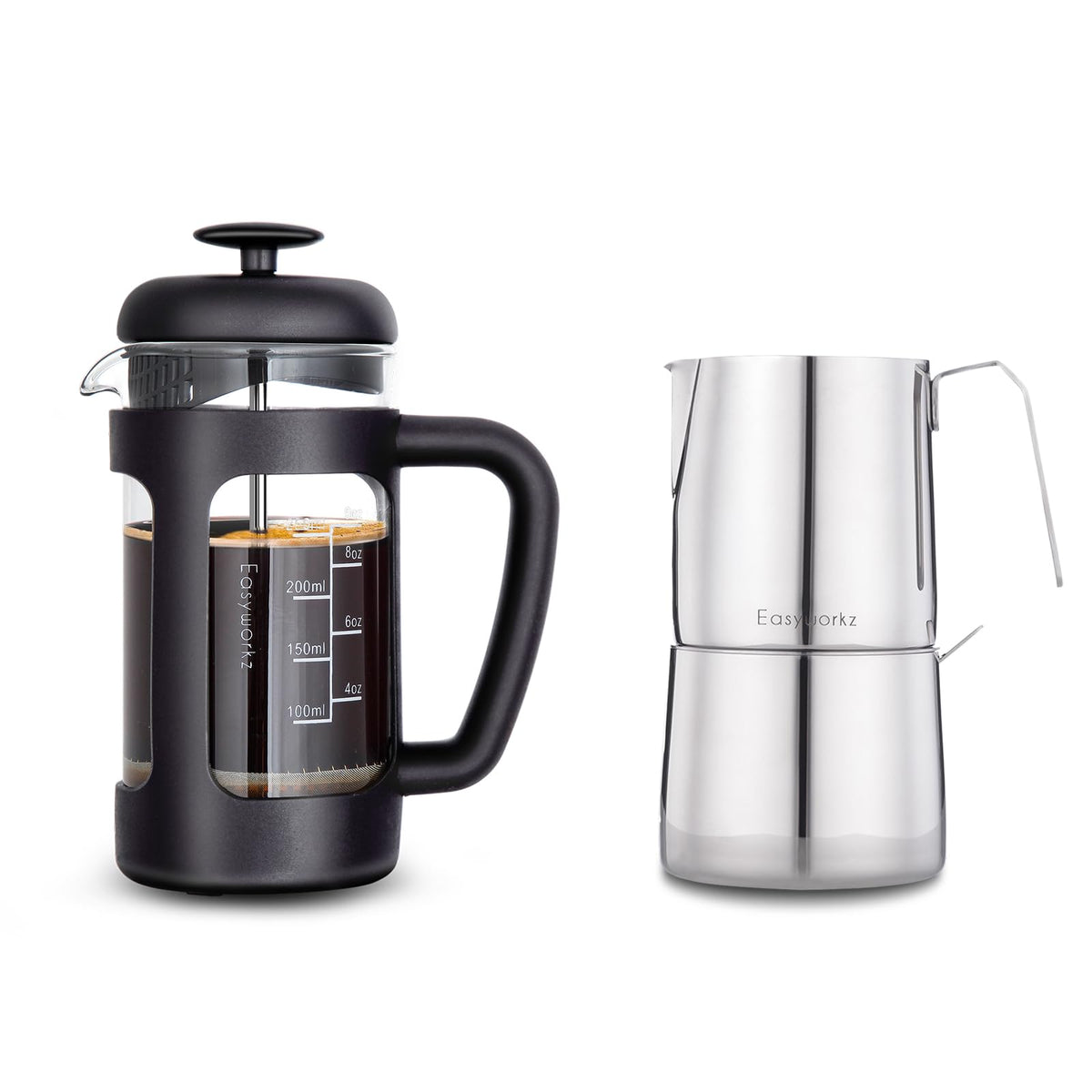 12 oz Stainless Steel French Press and Creamer Sugar Bowl Set T225508