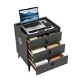Solid Wood Nightstand with Charging Station L60534