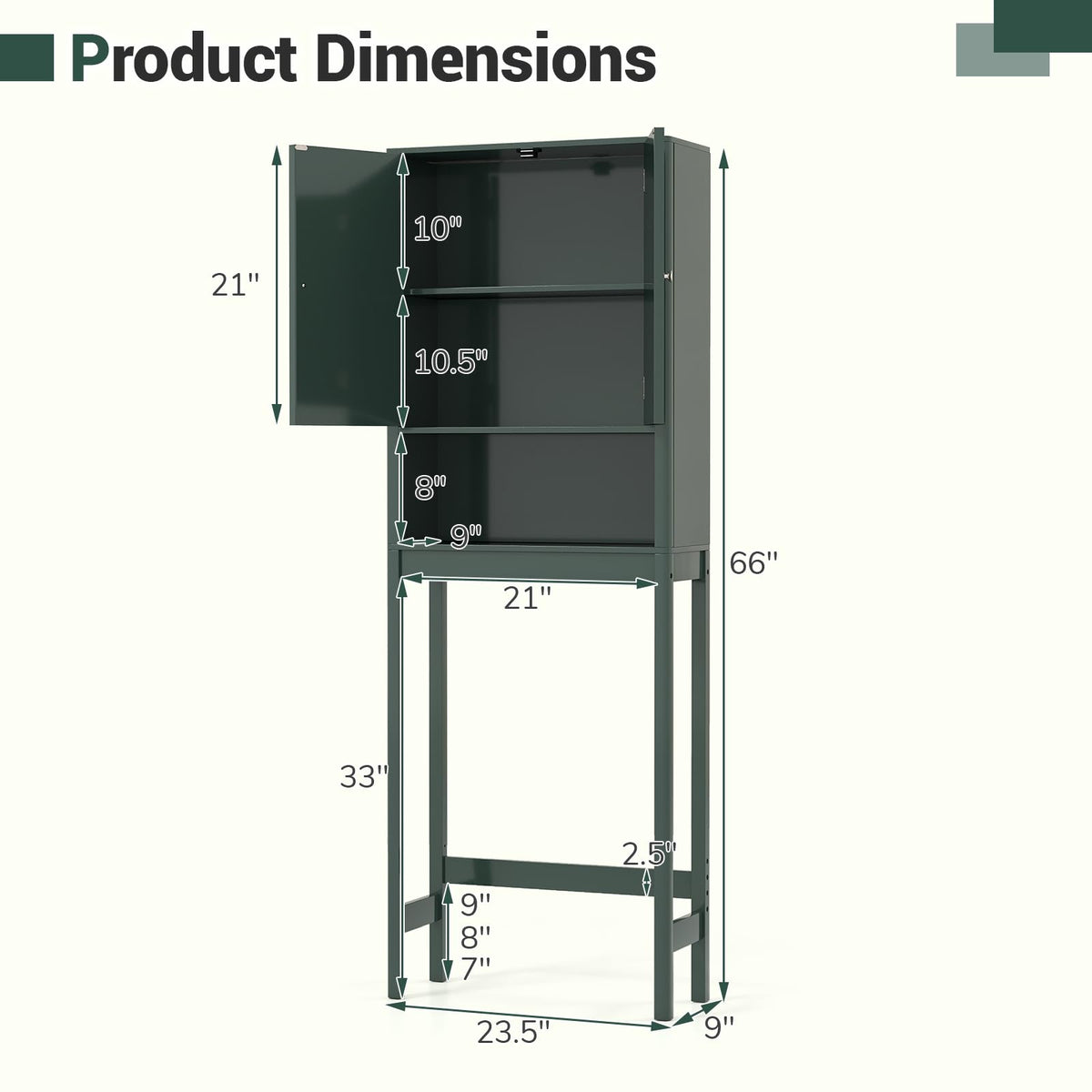 Over The Toilet Storage Cabinet with Fluted Doors G415