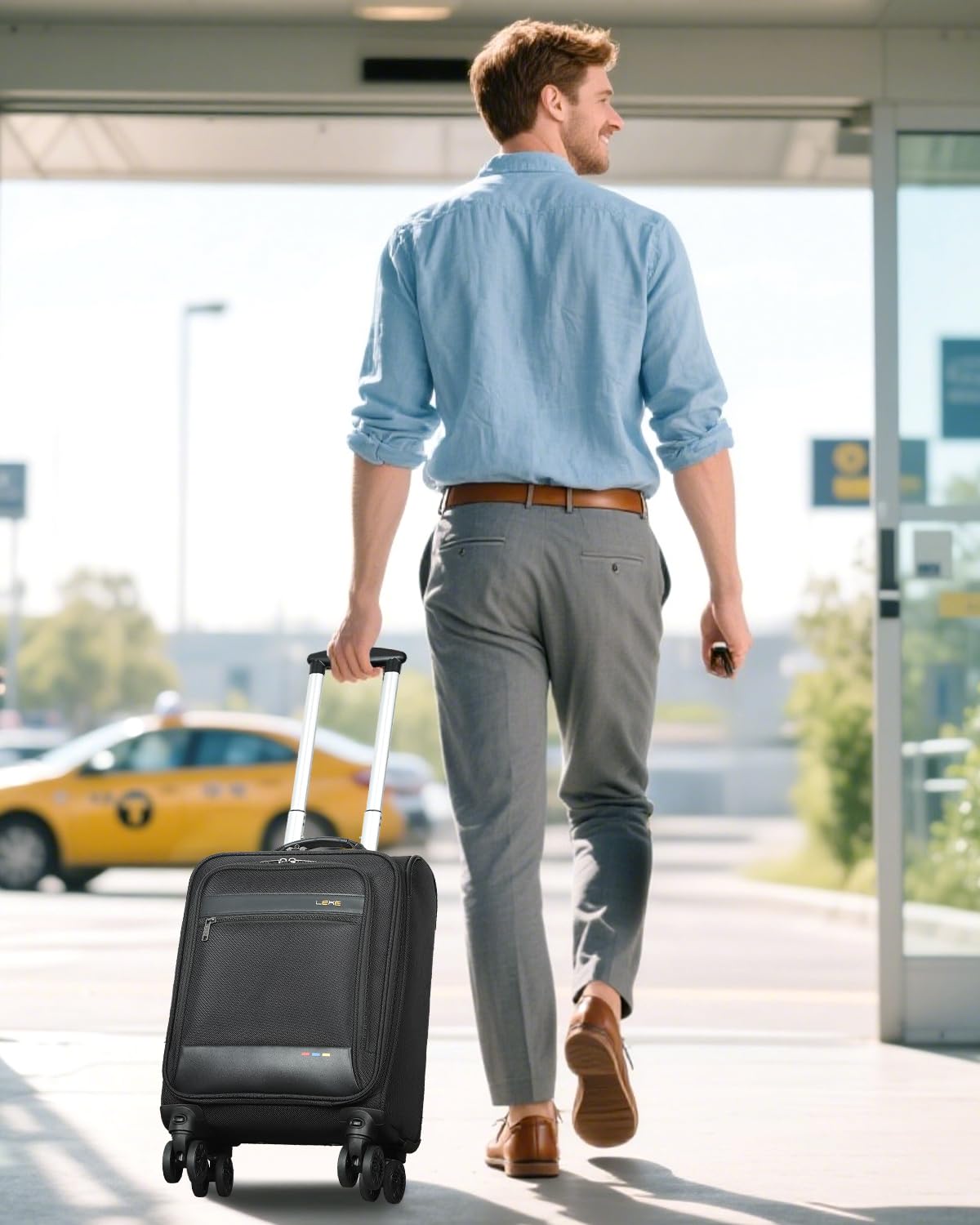16 inch Underseat Carry On Luggage with Wheels Black V986