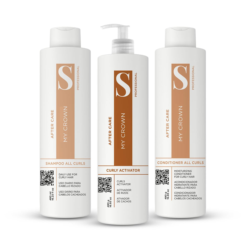 Curly Hair Shampoo Conditioner & Curl Cream Kit, 3x16.9oz U6722