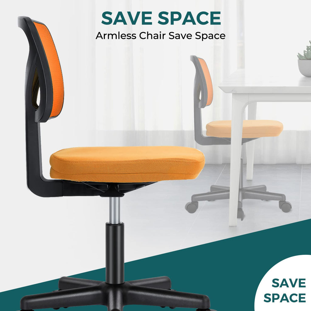 Orange Mesh Ergonomic Adjustable Swivel Rolling Office Chair G35973