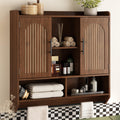 Fluted Wall Cabinet with Arched Doors & Adjustable Shelves V97694