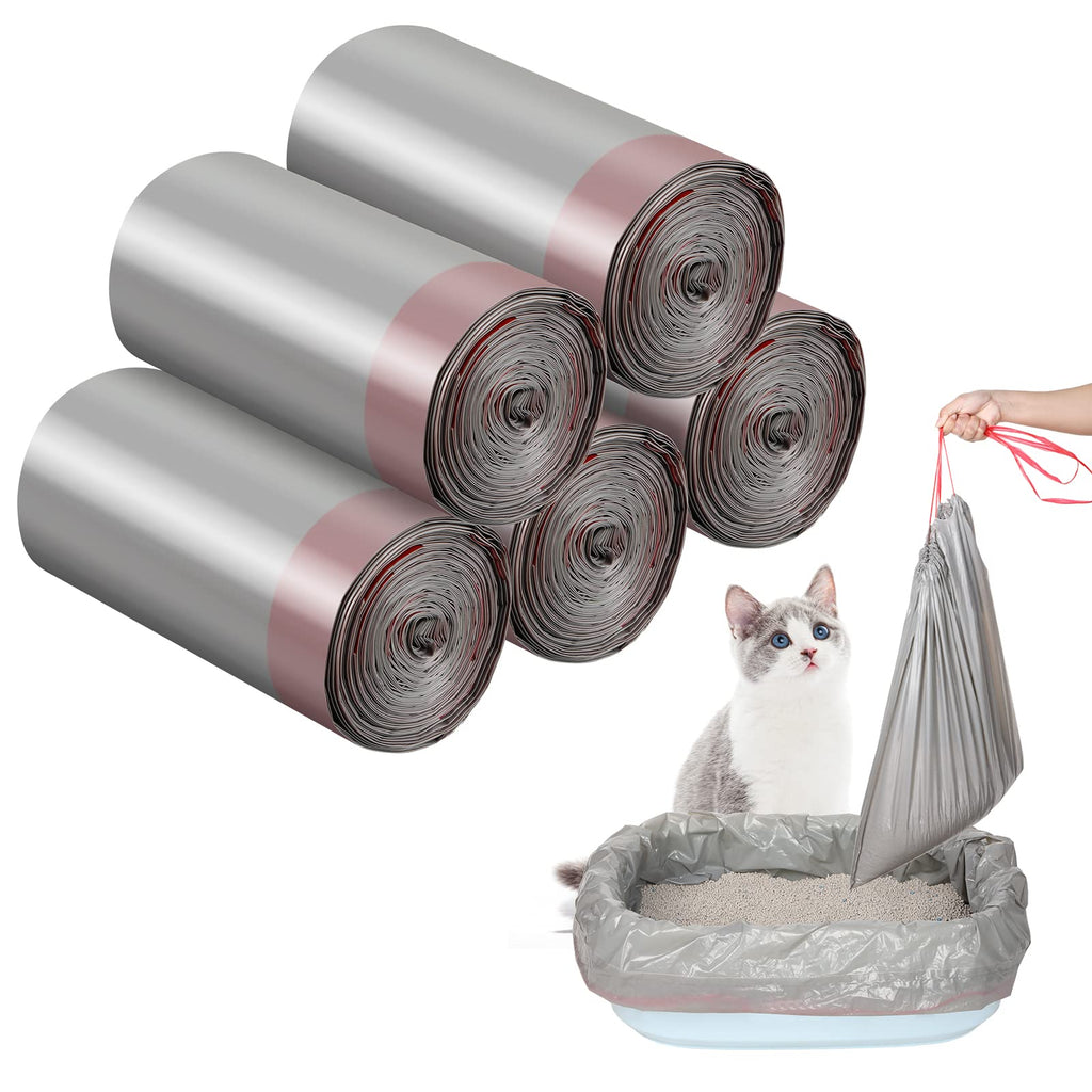 50 Count Jumbo Cat Litter Box Liners 39 x 22 Inch Gray Red L597278
