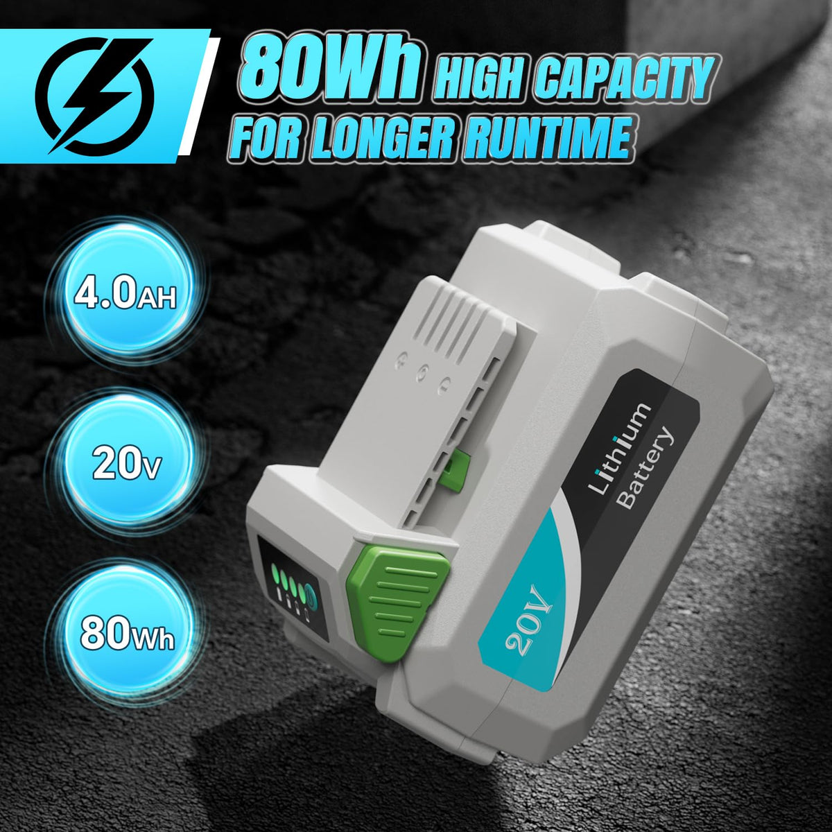 20V 4.0Ah Rechargeable Lithium Battery A96749