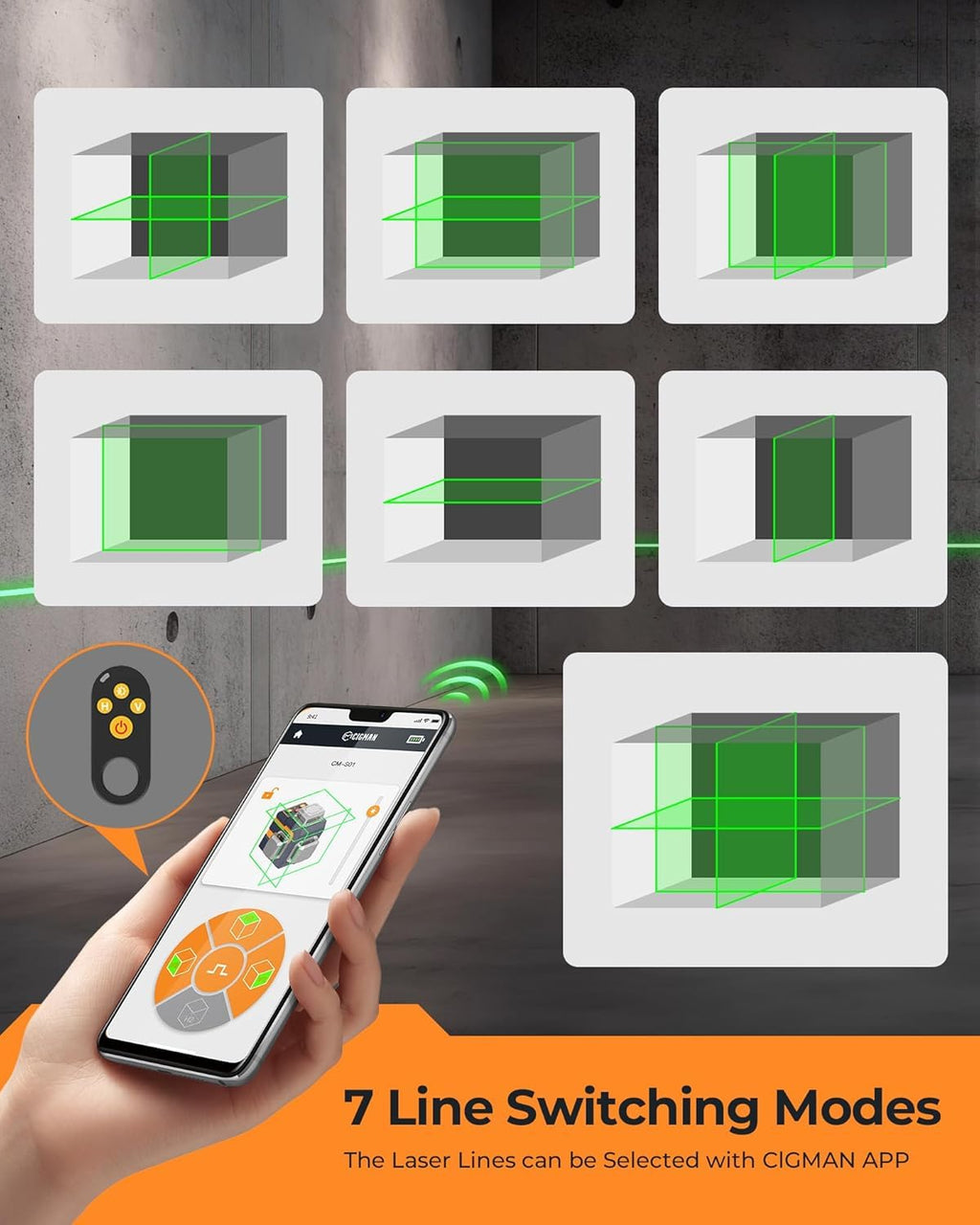 Green 3x360° Self Leveling Laser Level H7646