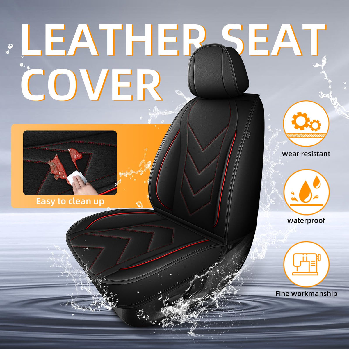 Waterproof Leather Full Set Car Seat Covers I954965