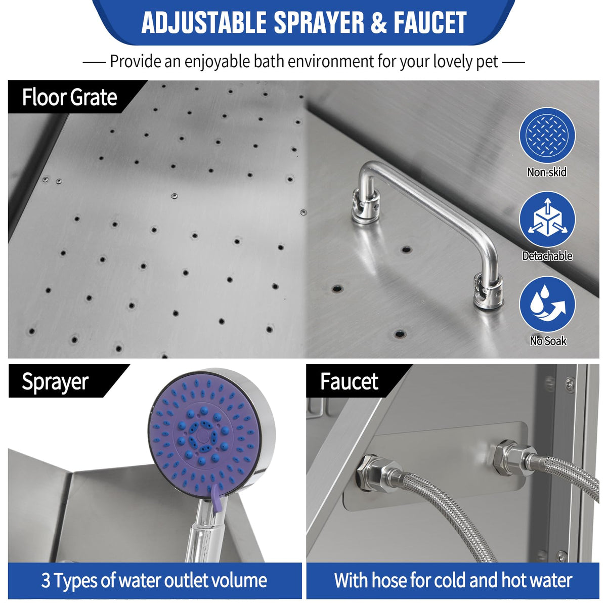 Stainless Steel Dog Washing Station Q527