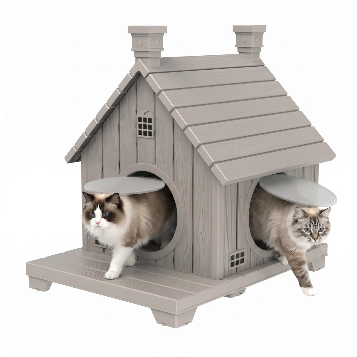 Weatherproof 1-Story Resin Cat House W416185