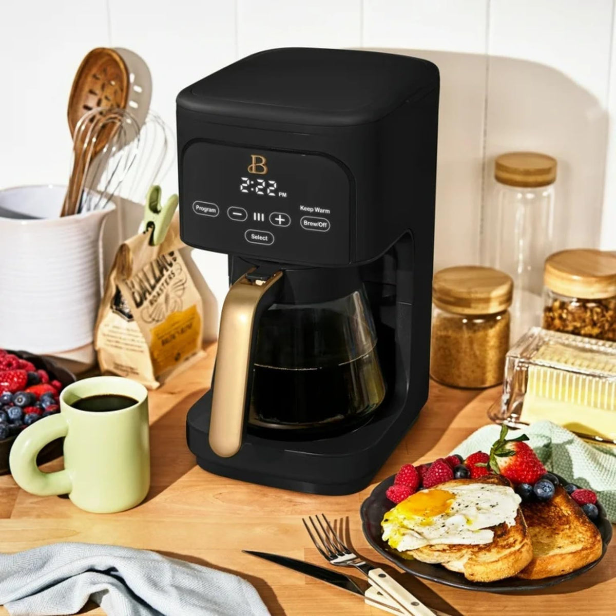 Programmable 12-Cup Drip Coffee Machine with Glass Carafe J195284