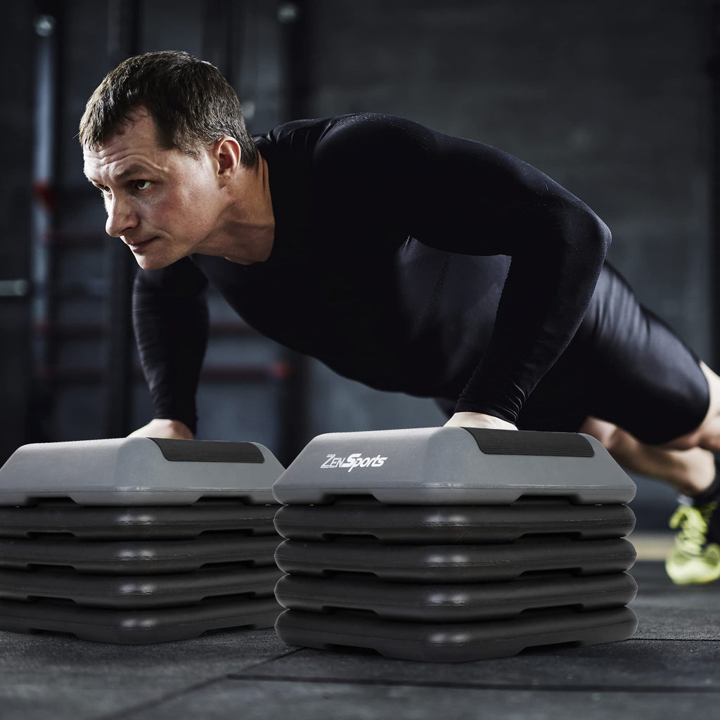 Height Adjustable Step Aerobic Platform with 4 Risers P414778